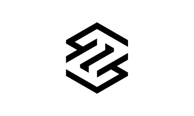 Z letter line logo hexagon