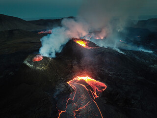 Iceland Ice and Fire Waterfall Volcano Airplane Lava 