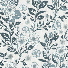 Fototapeta na wymiar Floral decorative abstract background with gray flowers in scandinavian style