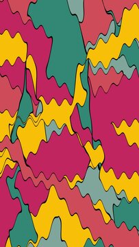 Psychedelic waves abstract trippy vibrant background loop. Drug LSD DMT psilocybin hallucination concept. Social media vertical format.