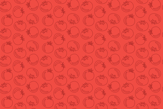 vegetable seamless pattern with tomatoes- vector illustration