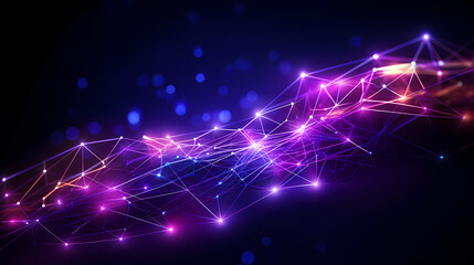 Neon Glow of Digital Communication, Ultraviolet Light Spectrum with Dynamic Data Transfer, generative ai.