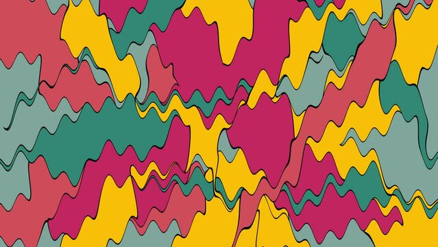 Psychedelics waves abstract trippy vibrant background loop. Drug LSD DMT psilocybin hallucination concept.