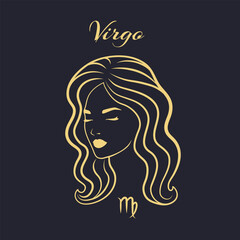 Virgo zodiac sign. Symbol and icon of astrology horoscope. Vector illustrations