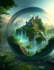 A fictional city protected by a giant bubble