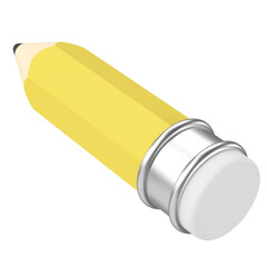 3D pencil. 3D illustration. 3D rendering.