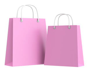 3D shopping bag. 3D illustration.