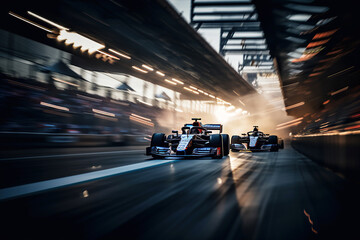 Fototapeta premium ai generated Illustration sport racing cars arein a row