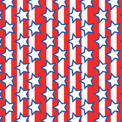 Fototapeta premium happy 4th of july independence day america stars freedom seamless pattern