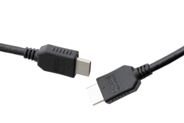 HDMI cable connector Isolated on white background Close up shot