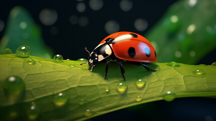 Obraz premium ladybug on leaf