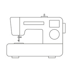 The icon of a modern sewing machine for sewing clothes on a white background.