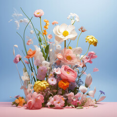 Summer flowers concept - Assortment of colorful flowers