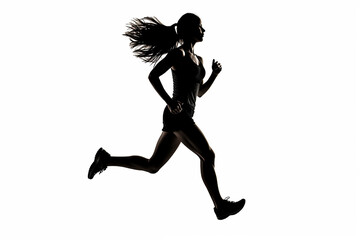 silhouette of a female runner 