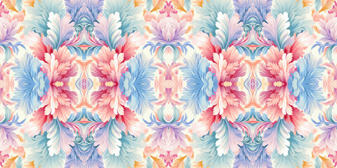 Seamless batik pattern, Seamless floral batik pattern, and Seamless motif pattern resemble ethnic boho, Aztec, and ikat styles. designed for use in satin, wallpaper, fabric, curtain, carpet, Batik Emb