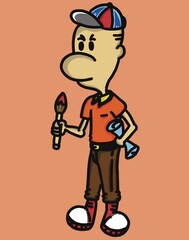 A painter in the rectangular.