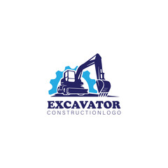 Excavator logo design for construction company.