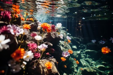 aesthetically pleasing underwater photography with lots of fish swimming around