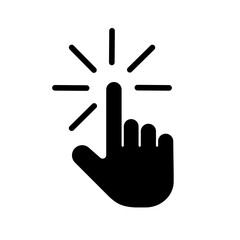 Fototapeta premium Touch screen finger hand press push icon vector 