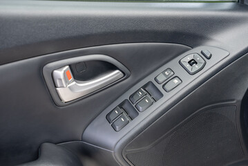 close up of a car door handle