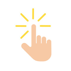 Touch screen finger hand press push icon vector	