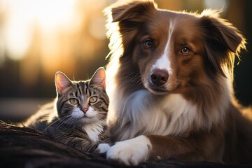 Dog and cat are best friends forever
