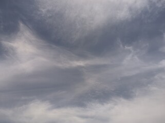 Cirrocumulus clouds expand in the sky