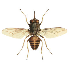 Realistic Illustration: Vintage Fly Insect Fauna And Flora Pest Control