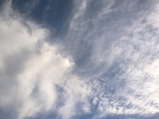 Stratocumulus and cirrocumulus in the sky expanding in the afternoon