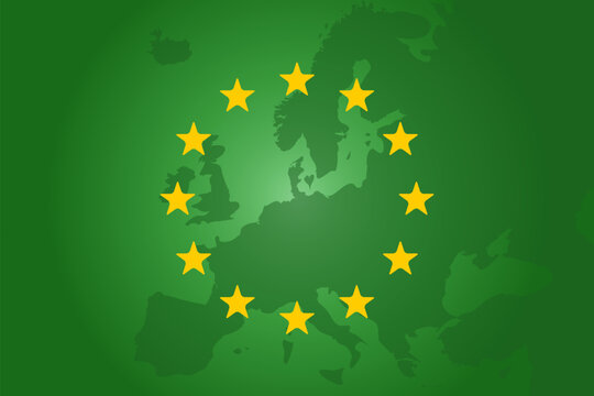 green eu - europe union map. vector illustration for Green Claims Directive