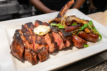 Grilled meat with vegetables
