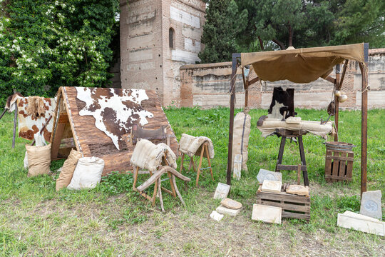 stone workshop in a camp from the time of the ancient roman empire