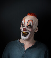 Creepy Clown with Orange hair 