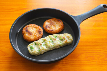 スキレットで焼く天ぷら