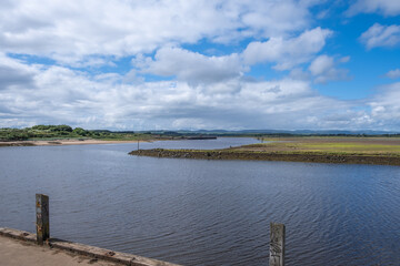 Irvine Harbour in Ayrshire Scotland looking Over some Old maratime Equiptment