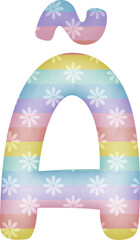 Letter Ã with flower pattern