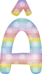 Letter Â with flower pattern