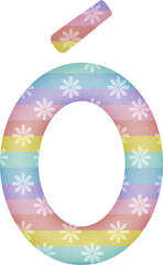 Letter Ó with flower pattern