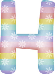 Letter H with flower pattern