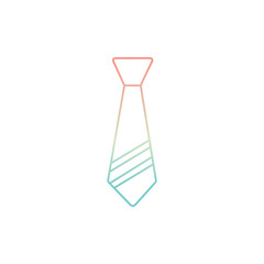 gradient cute necktie isolated icon vector illustration