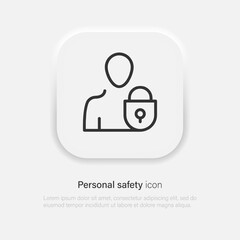 User login or authenticate icon, vector. Personal protection icon. Internet privacy protection icon. Password protected. Vector EPS 10