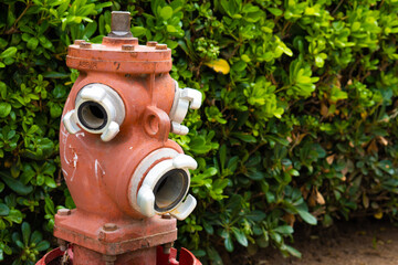 Typical red fire hydrant stock photo