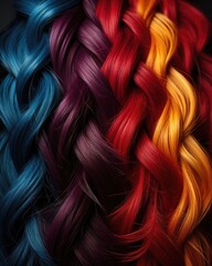 The close-up image shows gradient braided hair color. (Illustration, Generative AI)