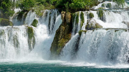 scenic waterfall in krka national park