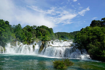 Fototapeta premium scenic waterfall in krka national park