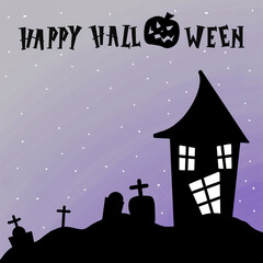 halloween background with house
