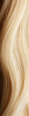 Fototapeta premium A closeup view of a bunch of shiny straight blond hair in a wavy curved style.social media content for beauty salons. hair dye color in the catalog. Generative AI