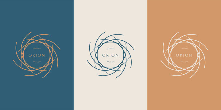 Celestial Logo design, Galaxy logotype, Minimal logo, Star, Spiral, Astrology, Astronomy, Spiritual, Vector logo