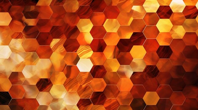 a non-realistic backdrop consisting of a multitude of hexagons