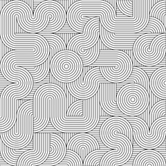 Wave lines, straight lines. Abstract seamless pattern for background or decorative texture. Vector